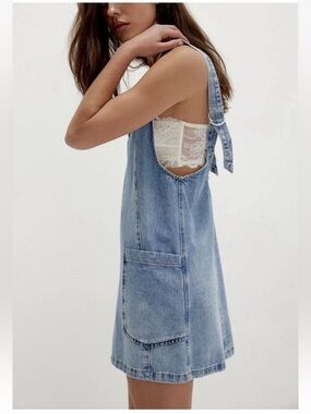 Free People We The Free High Roller Follow Your Heart Denim Skirtall NWT Size L